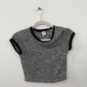 Grey and Black Crop Top
